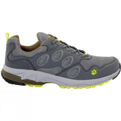 Zapatillas Running Jack Wolfskin Venture Fly Low Hombre - Gris / Amarillo - Chile NBS925760